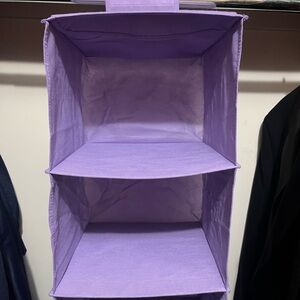 Purple Hanging Closet Organizer with 5 shelves. 3’6” long x 11” W x 11” D